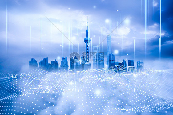 创意云端云海科技城市图片