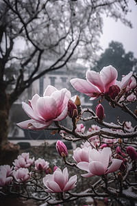 唯美梅花竖版背景图片