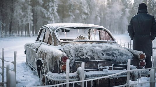 雪地轿车图片