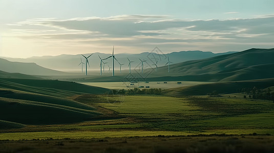 环保新能源风力发电图片