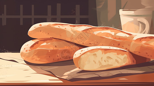 面包插画图片