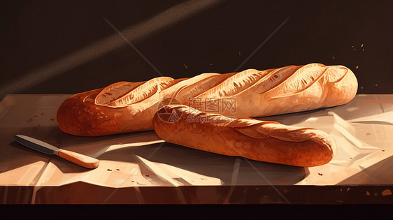 美味面包插画图片
