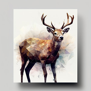 菱形风格动物鹿展板图片