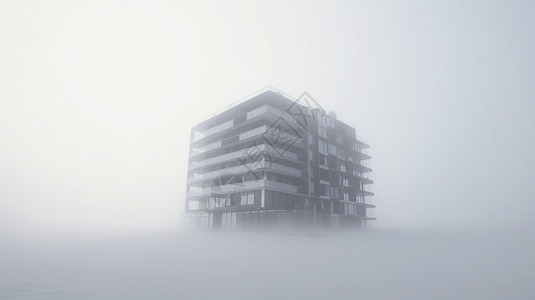 迷雾建筑背景图片