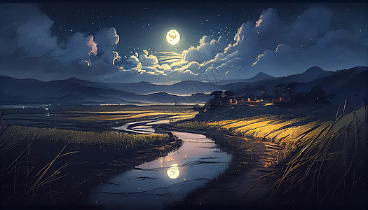 唯美月光数字艺术正版插画  |城市夜景数字艺术正版插画  |欧式浸筑