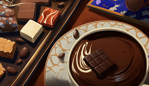巧克力甜品背景图片