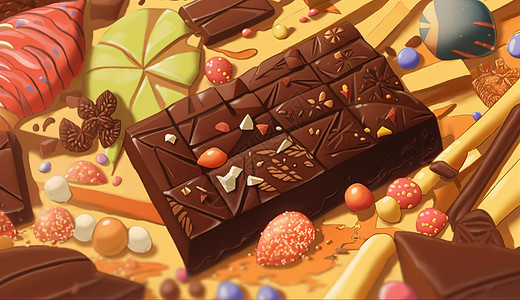 巧克力甜品零食图片