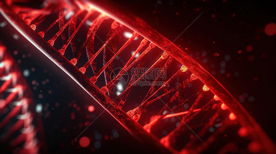 3D红色基因链条图片