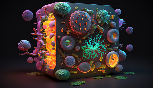 3D变异病毒基因背景图片