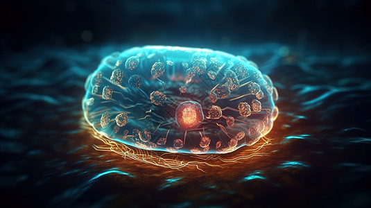 单个透明病毒细胞3D图片图片