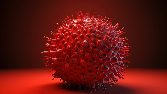 球形红色病毒细胞图片