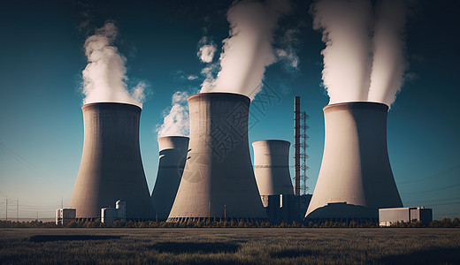 排放白烟的能源工厂图片