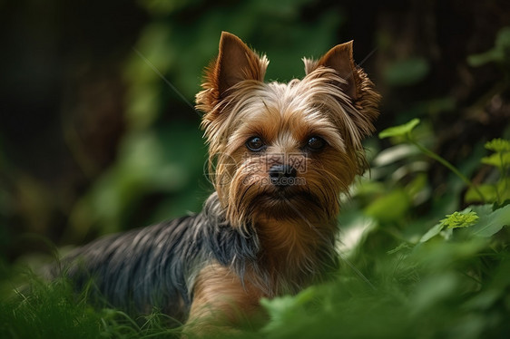 草丛中的小型犬图片