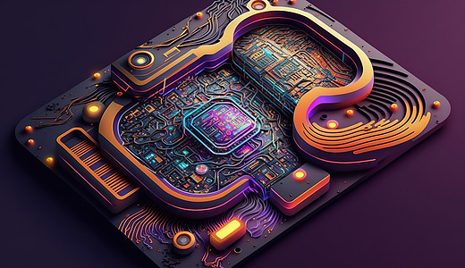 主板插画_主板卡通_主板插图_手绘_板绘_摄图网