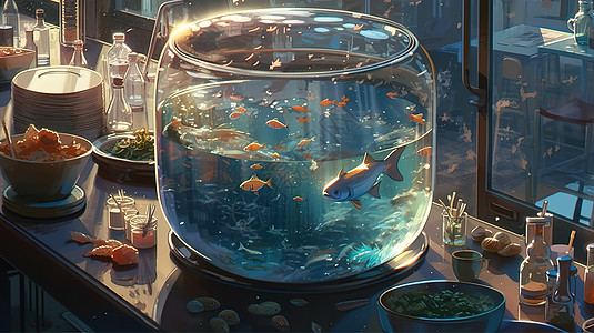玻璃鱼缸图片