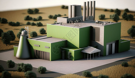 绿色工厂模型图片