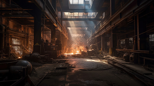 金属冶炼厂熔化场景图片