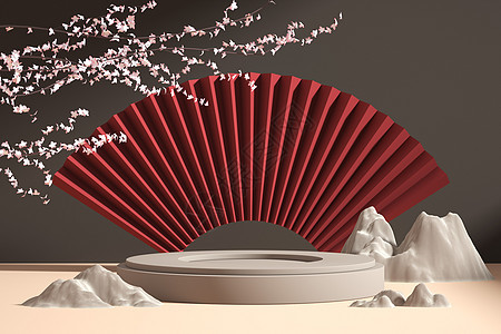 中国风扇子展台图片