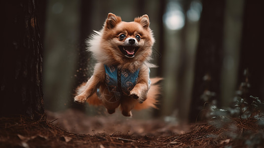 开心奔跑的小狗图片