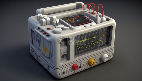 医疗设备心电图3D立体图片