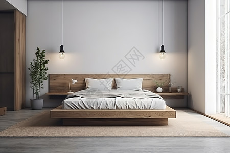 多层实木板卧室室内设计背景