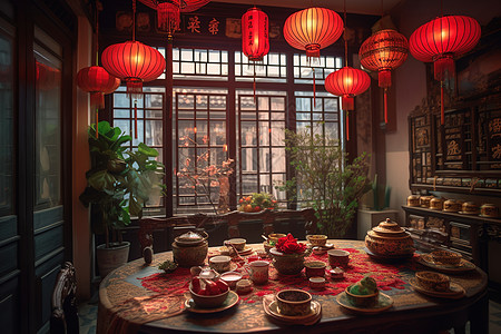 中式餐桌图片