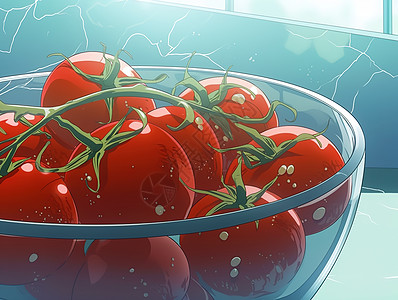 卡通红色番茄图片