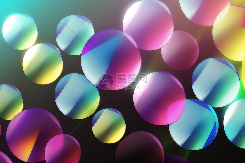 彩色光感球体图片