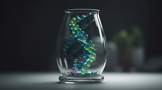 瓶子里的DNA模型图片