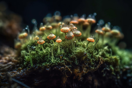 微距3D苔菇图片