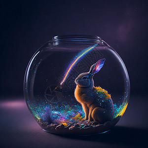 瓶子里的兔子图片