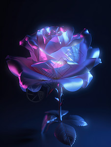 琉璃质感的红玫瑰倒影图片