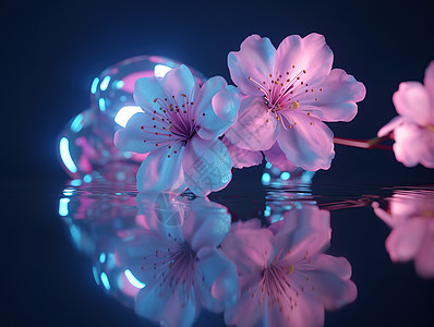 琉璃质感的樱花图片