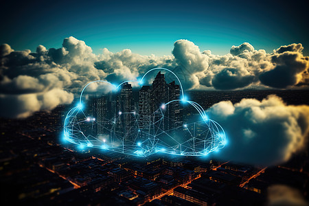 云端科技城市背景图片