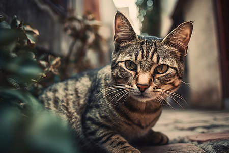 写实箱子里趴下的狸花猫图片