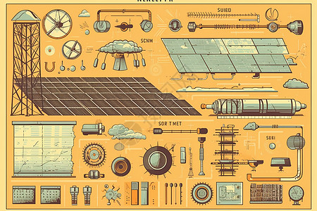 太阳能元素设计图背景图片