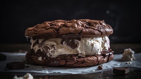 巧克力饼干饼干冰淇淋图片