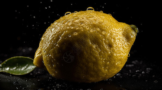 整个柠檬和水滴无缝背景图片