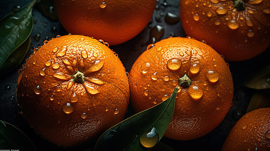 橙子和水滴无缝背景图片