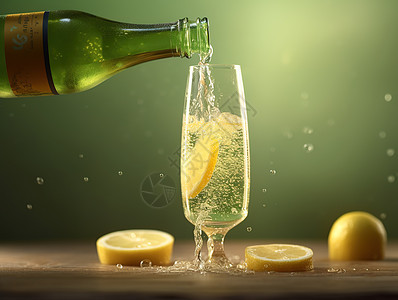 柠檬玻璃瓶饮品特派背景图片
