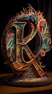 中国风字母K背景图片