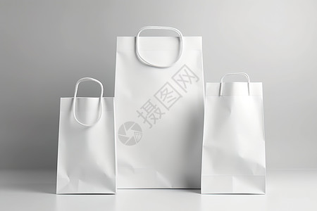 白色纸袋写实白色购物袋插画