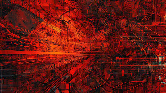 抽象红色未来计算机概念背景图片