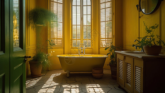 阳光照进浴室图片