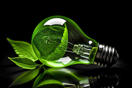 绿色环保灯泡背景图片