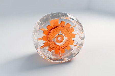 机械服务技术服务图标橙色玻璃插画