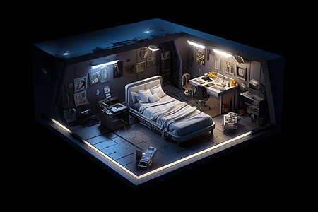 立体太空船卧室图片