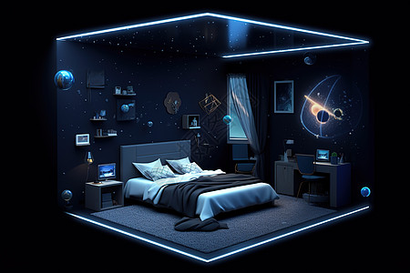 宇宙中独立卧室图片