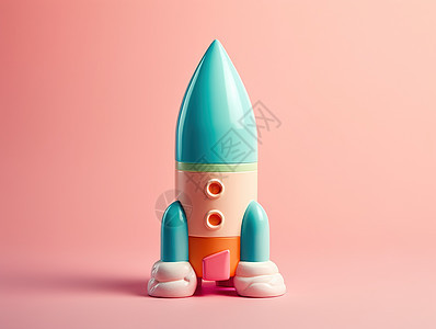彩色的小火箭背景图片