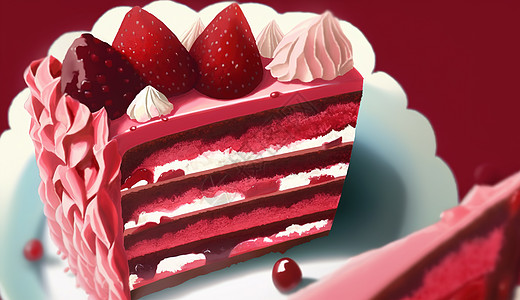 一块草莓蛋糕图片